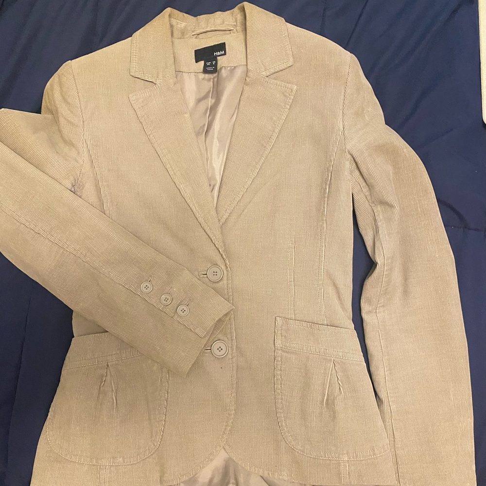 Women's Beige Corduroy blazer